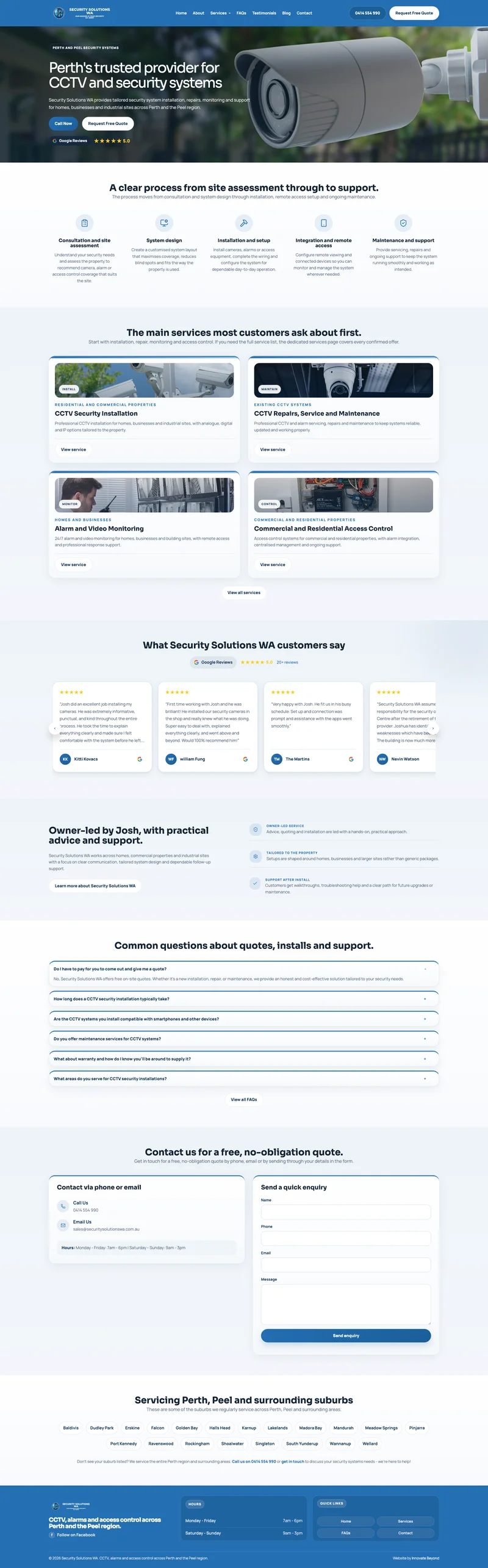 Security Solutions WA website screenshot